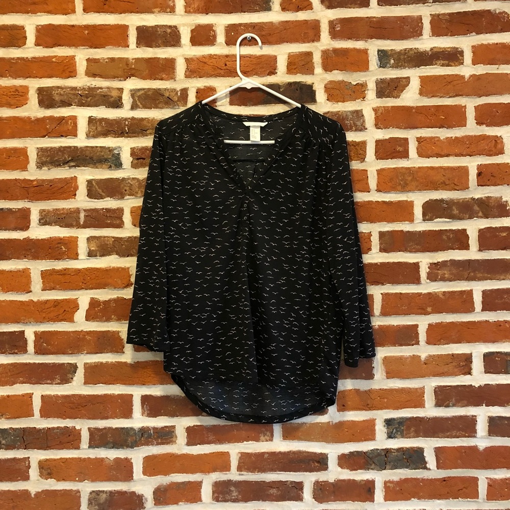 Patterned Black Blouse